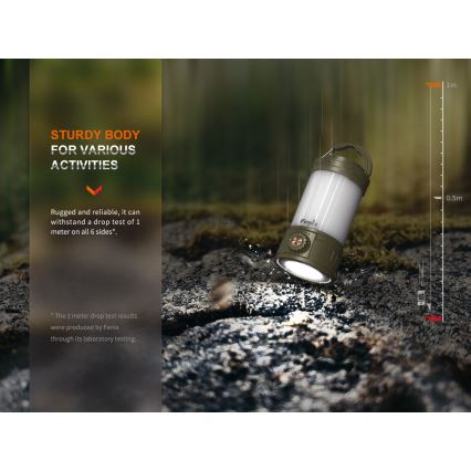 Fenix CL26RPROCAM - LED Stmievateľná prenosná nabíjacia lampa LED/USB IP66 650 lm 408 h 5000 mAh šedá