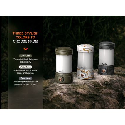 Fenix CL26RPROOLI - LED Stmievateľná prenosná nabíjacia lampa LED/USB IP66 650 lm 408 h 5000 mAh zelená