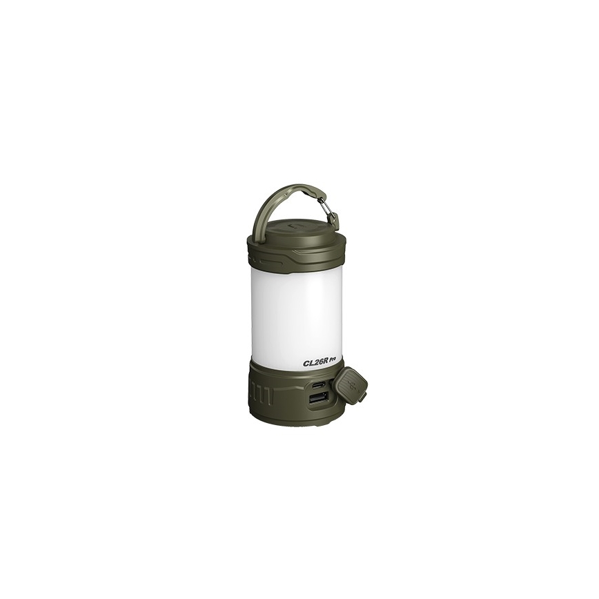 Fenix CL26RPROOLI - LED Stmievateľná prenosná nabíjacia lampa LED/USB IP66 650 lm 408 h 5000 mAh zelená