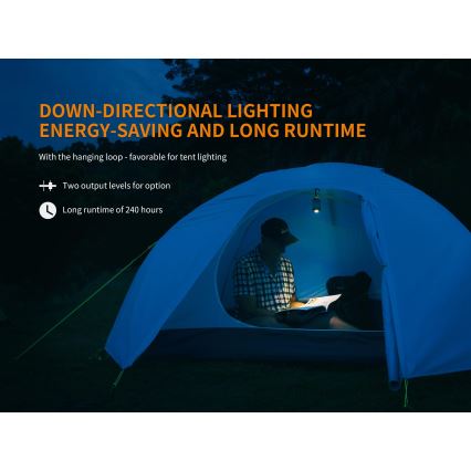 Fenix CL26RRED - LED Stmievateľná prenosná nabíjacia lampa LED/USB/2xCR123A IP66 400 lm 400 h 2600 mAh oranžová