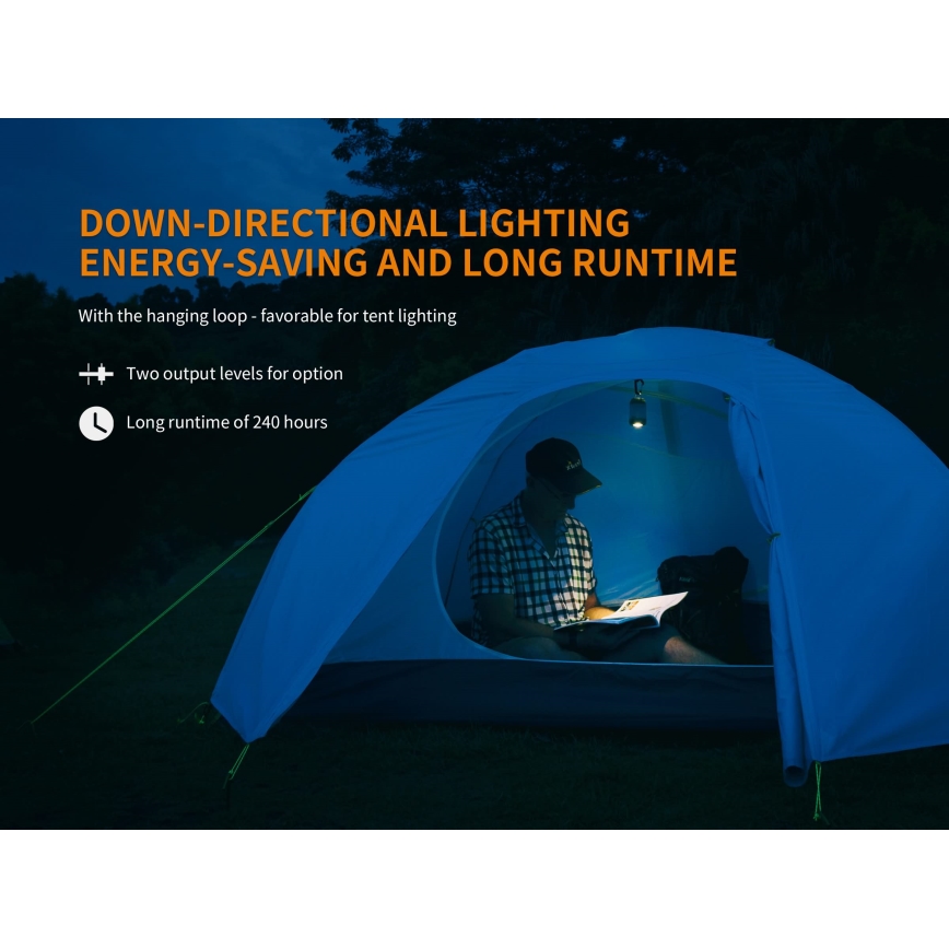 Fenix CL26RRED - LED Stmievateľná prenosná nabíjacia lampa LED/USB/2xCR123A IP66 400 lm 400 h 2600 mAh oranžová