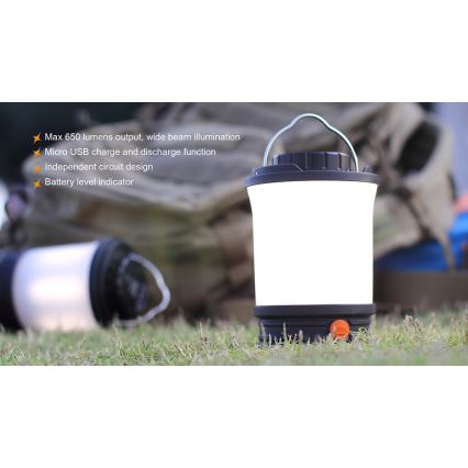 Fenix CL30R - LED Prenosná nabíhacia lampa LED/USB/6xCR123A IPX7 650 lm 300 h 2600 mAh