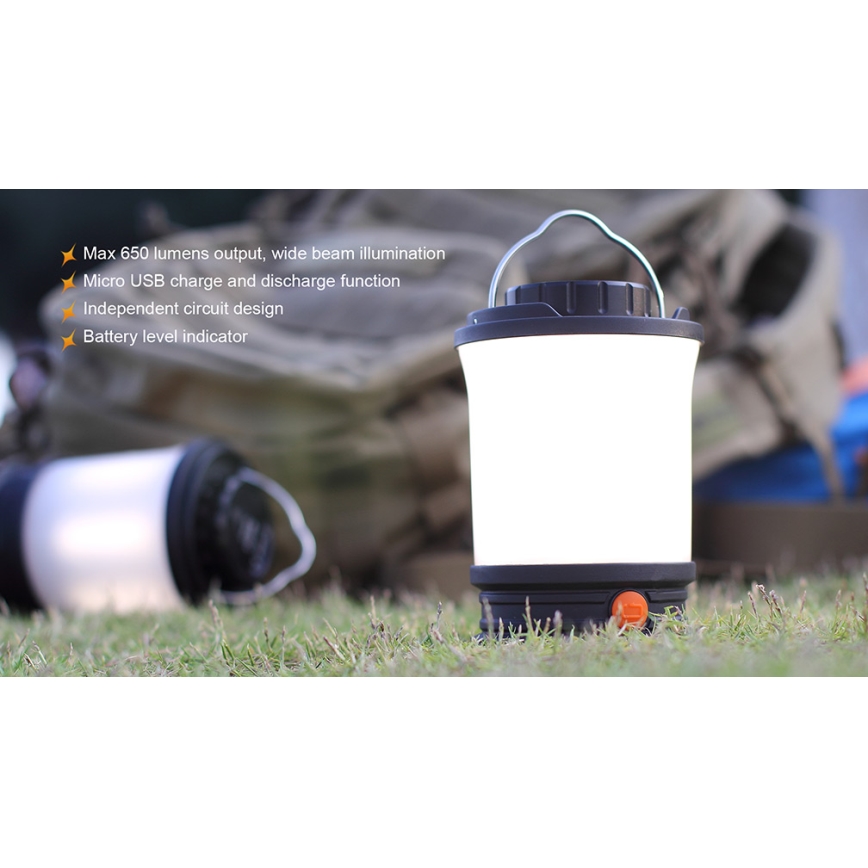 Fenix CL30R - LED Prenosná nabíhacia lampa LED/USB/6xCR123A IPX7 650 lm 300 h 2600 mAh
