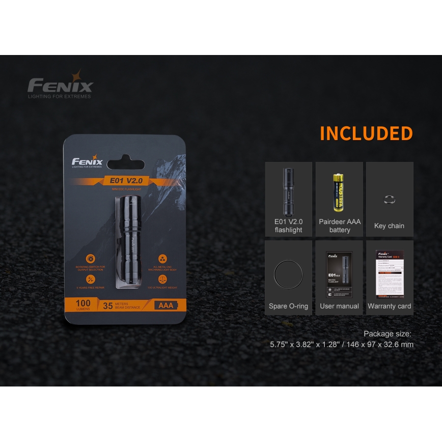 Fenix E01V20BLC - LED Baterka LED/1xAAA IP68 100 lm 25 h