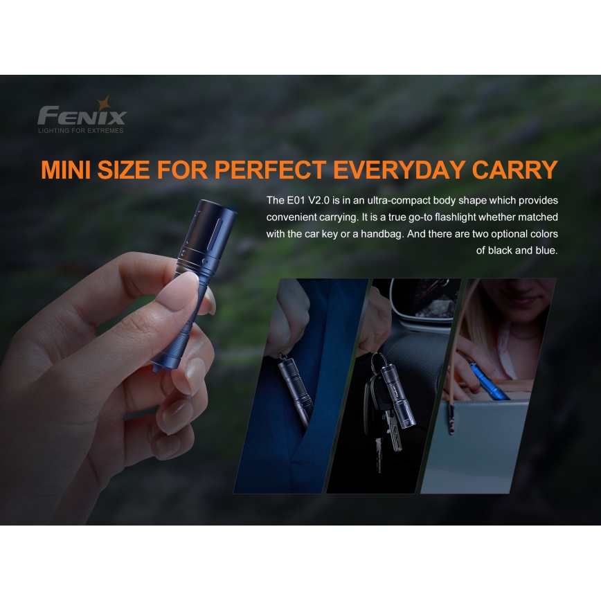 Fenix E01V20BLC - LED Baterka LED/1xAAA IP68 100 lm 25 h