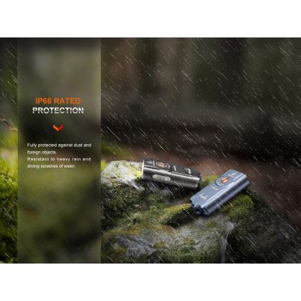 Fenix E03RV20GREY - LED nabíjacia baterka LED/USB IP66 500 lm 30 h 400 mAh