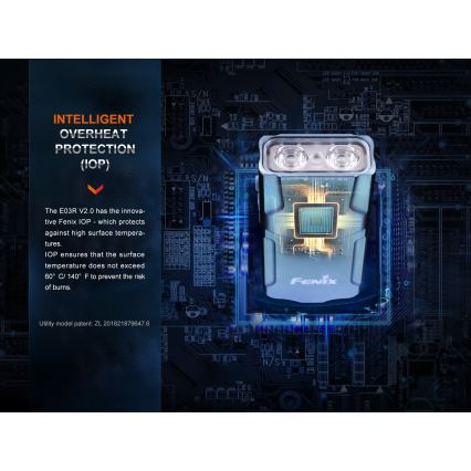 Fenix E03RV20GREY - LED nabíjacia baterka LED/USB IP66 500 lm 30 h 400 mAh