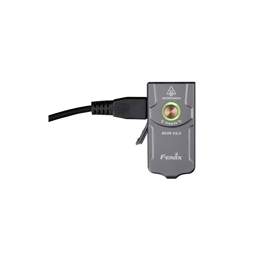 Fenix E03RV20GREY - LED nabíjacia baterka LED/USB IP66 500 lm 30 h 400 mAh