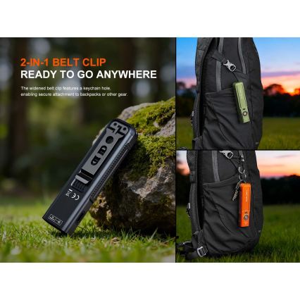 Fenix E06RPROEUOLI - LED stmievateľná nabíjateľná svietilka LED/USB 1650 mAh IP66 1600 lm 111 h zelená