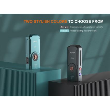 Fenix E06RTKS - LED Stmievateľná nabíjacia baterka UV LED/USB IP66 700 lm 60 h 750 mAh tyrkysová