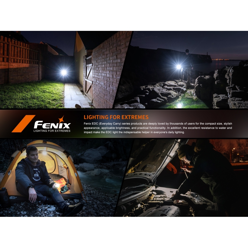 Fenix E06RTKS - LED Stmievateľná nabíjacia baterka UV LED/USB IP66 700 lm 60 h 750 mAh tyrkysová