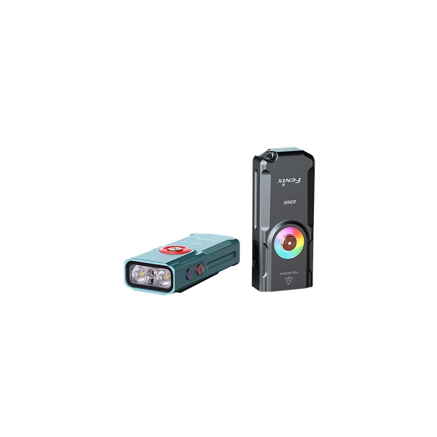 Fenix E06RTKS - LED Stmievateľná nabíjacia baterka UV LED/USB IP66 700 lm 60 h 750 mAh tyrkysová