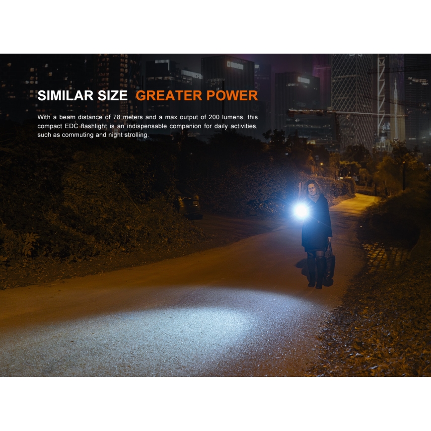 Fenix E12V30 - LED stmievateľná nabíjateľná baterka LED/1xAA 2000 mAh IP68 200 lm 100 h čierna