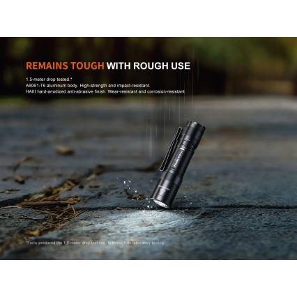 Fenix E12V30 - LED stmievateľná nabíjateľná baterka LED/1xAA 2000 mAh IP68 200 lm 100 h čierna