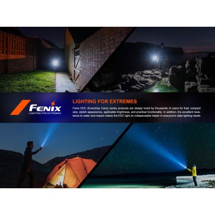 Fenix E18RV20800 - LED stmievateľná nabíjateľná baterka LED/USB/1xCR123A 800 mAh IP68 1200 lm 200 h čierna