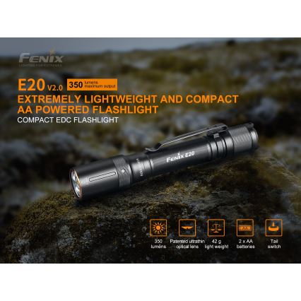 Fenix E20V20 - LED Baterka LED/2xAA IP68 350 lm 200 h