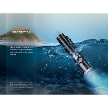 Fenix E28RV20 - LED Stmievateľná nabíjacia baterka LED/USB/2xCR123A IP68 1700 lm 260 h 3400 mAh