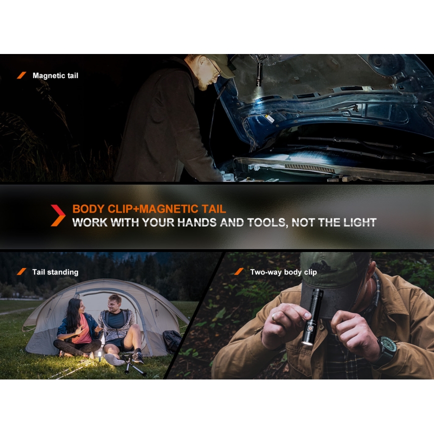 Fenix E28RV20 - LED Stmievateľná nabíjacia baterka LED/USB/2xCR123A IP68 1700 lm 260 h 3400 mAh
