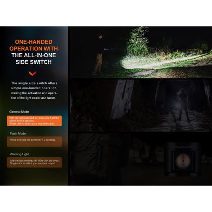 Fenix E28RV20 - LED Stmievateľná nabíjacia baterka LED/USB/2xCR123A IP68 1700 lm 260 h 3400 mAh