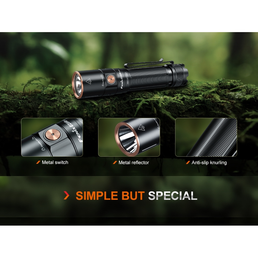 Fenix E28RV20 - LED Stmievateľná nabíjacia baterka LED/USB/2xCR123A IP68 1700 lm 260 h 3400 mAh