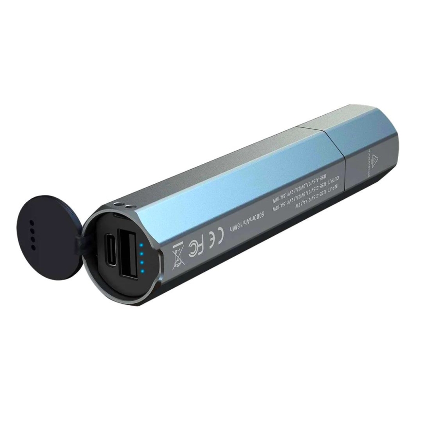 Fenix ECPBLUE - LED nabíjacia baterka s powerbankou USB IP68 1600 lm 504 h 5000 mAh modrá