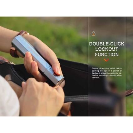 Fenix ECPBLUE - LED nabíjacia baterka s powerbankou USB IP68 1600 lm 504 h 5000 mAh modrá