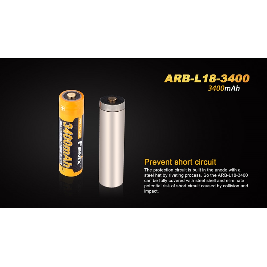 Fenix FE18650LI34 - 1ks Nabíjateľná batéria 18650/3,6V 3400 mAh