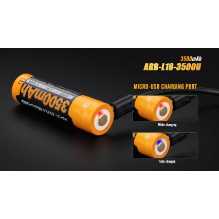 Fenix FE18650LI35USB - 1 ks USB nabíjateľný lítium-iónový akumulátor/3,6V 3500 mAh