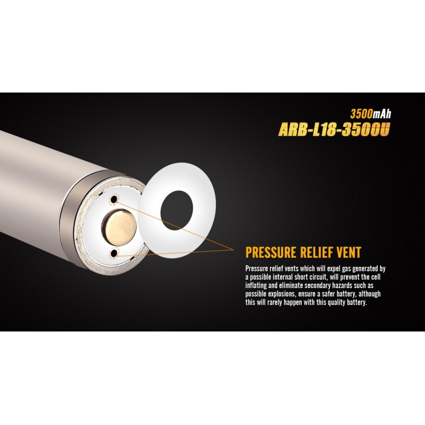 Fenix FE18650LI35USB - 1 ks USB nabíjateľný lítium-iónový akumulátor/3,6V 3500 mAh
