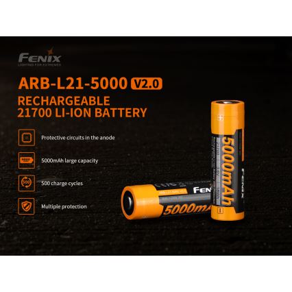 Fenix FE21700V20 - 1 ks Nabíjateľný akumulátor 21700/3,6V 5000 mAh
