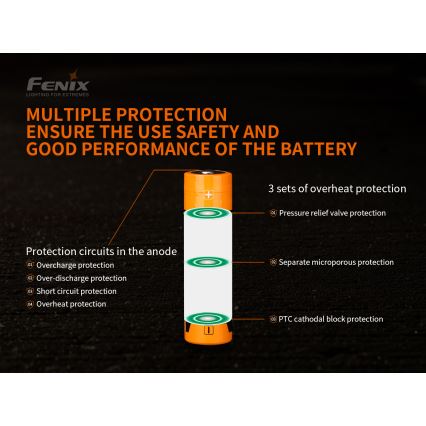Fenix FE21700V20 - 1 ks Nabíjateľný akumulátor 21700/3,6V 5000 mAh