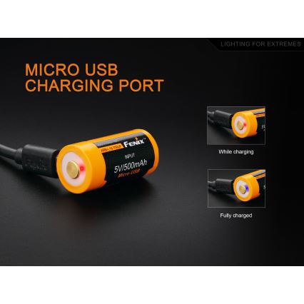 Fenix FERCR123ALIIONUP - 1 ks Nabíjateľná batéria USB/3,6 V 700 mAh