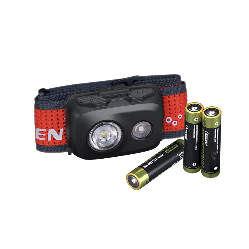Fenix HL16V2BLK - LED Čelovka LED/3xAAA IP66 450 lm 200 h čierna/oranžová