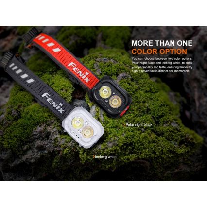 Fenix HL18RTV20BLC - LED Stmievateľná nabíjacia čelovka LED/USB/3xAAA IP66 800 lm 160 h 1900 mAh čierna/oranžová