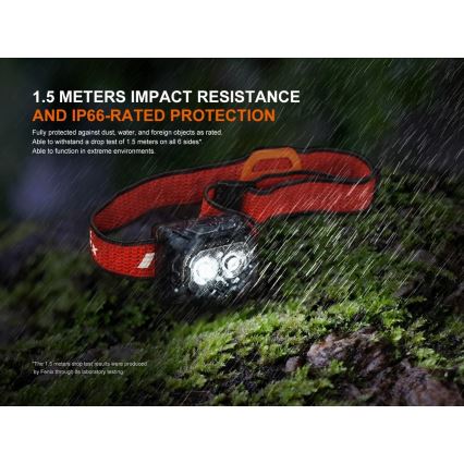 Fenix HL18RTV20BLC - LED Stmievateľná nabíjacia čelovka LED/USB/3xAAA IP66 800 lm 160 h 1900 mAh čierna/oranžová