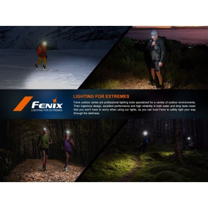 Fenix HL18RTV20BLC - LED Stmievateľná nabíjacia čelovka LED/USB/3xAAA IP66 800 lm 160 h 1900 mAh čierna/oranžová