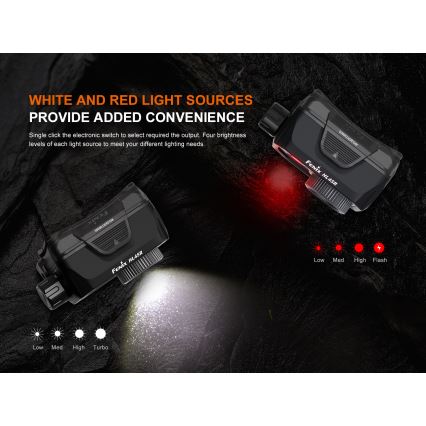 Fenix HL45R - LED Stmievateľná nabíjacia zaostrovacia čelovka LED/USB IP66 1000 lm 240 h čierna