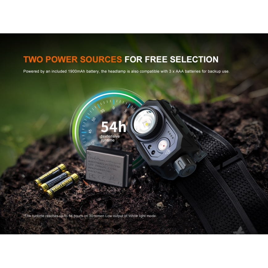 Fenix HL45R - LED Stmievateľná nabíjacia zaostrovacia čelovka LED/USB IP66 1000 lm 240 h čierna