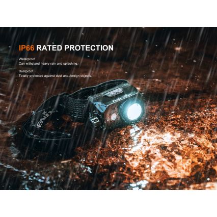Fenix HL45R - LED Stmievateľná nabíjacia zaostrovacia čelovka LED/USB IP66 1000 lm 240 h čierna