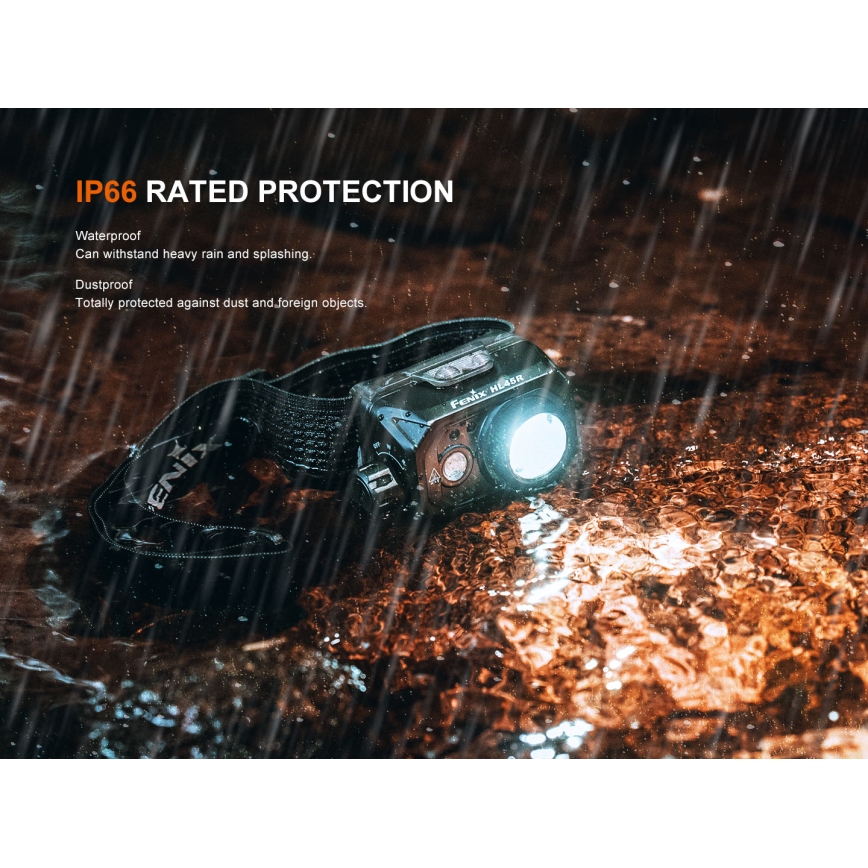 Fenix HL45R - LED Stmievateľná nabíjacia zaostrovacia čelovka LED/USB IP66 1000 lm 240 h čierna