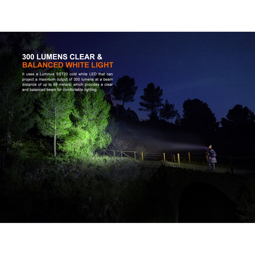 Fenix HM23V20 - LED Stmievateľná čelovka LED/1xAA IP68 300 lm 100 h