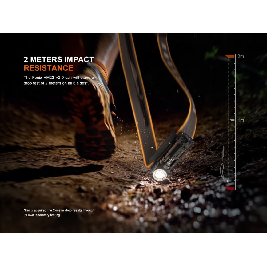 Fenix HM23V20 - LED Stmievateľná čelovka LED/1xAA IP68 300 lm 100 h