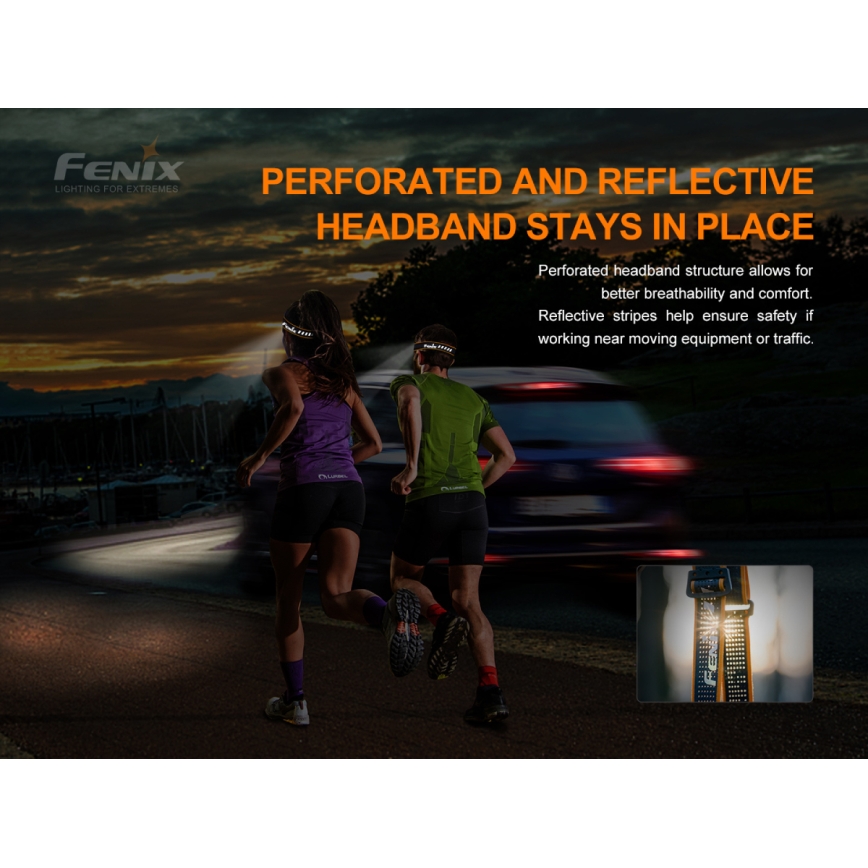Fenix HM50RV20 - LED Nabíjacia čelovka 3xLED/USB/1xCR123A IP68 700 lm 120 h 700 mAh