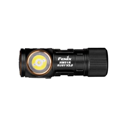 Fenix HM51RV30 - LED stmievateľná nabíjateľná čelovka LED/USB/1xCR123A 950 mAh IP68 860 lm 125 h oranžová