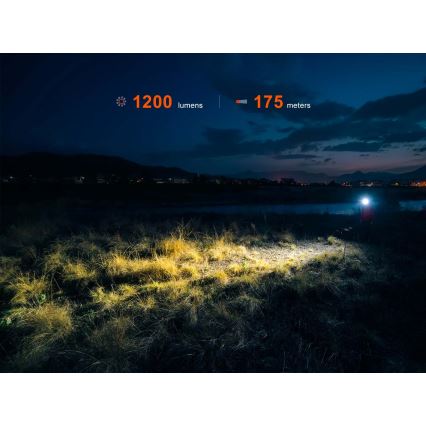 Fenix HM55RPRP - LED stmievateľná nabíjateľná čelovka LED/USB/1xCR123A 1600 mAh IP68 1200 lm 141,2 h fialová/čierna