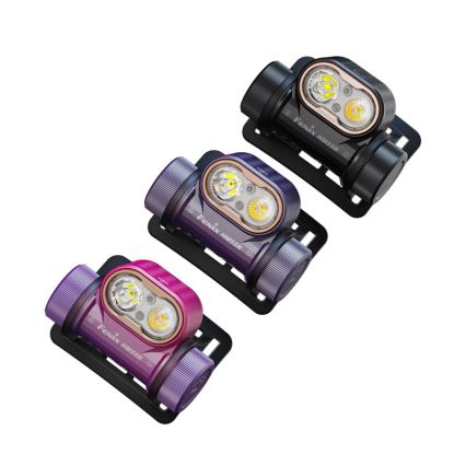 Fenix HM55RPRP - LED stmievateľná nabíjateľná čelovka LED/USB/1xCR123A 1600 mAh IP68 1200 lm 141,2 h fialová/čierna