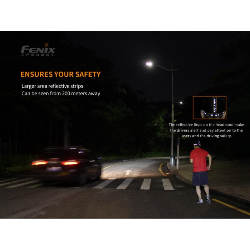 Fenix HM65R - LED Nabíjacia čelovka 2xLED/USB/2xCR123A IP68 1400 lm 300 h 3400 mAh