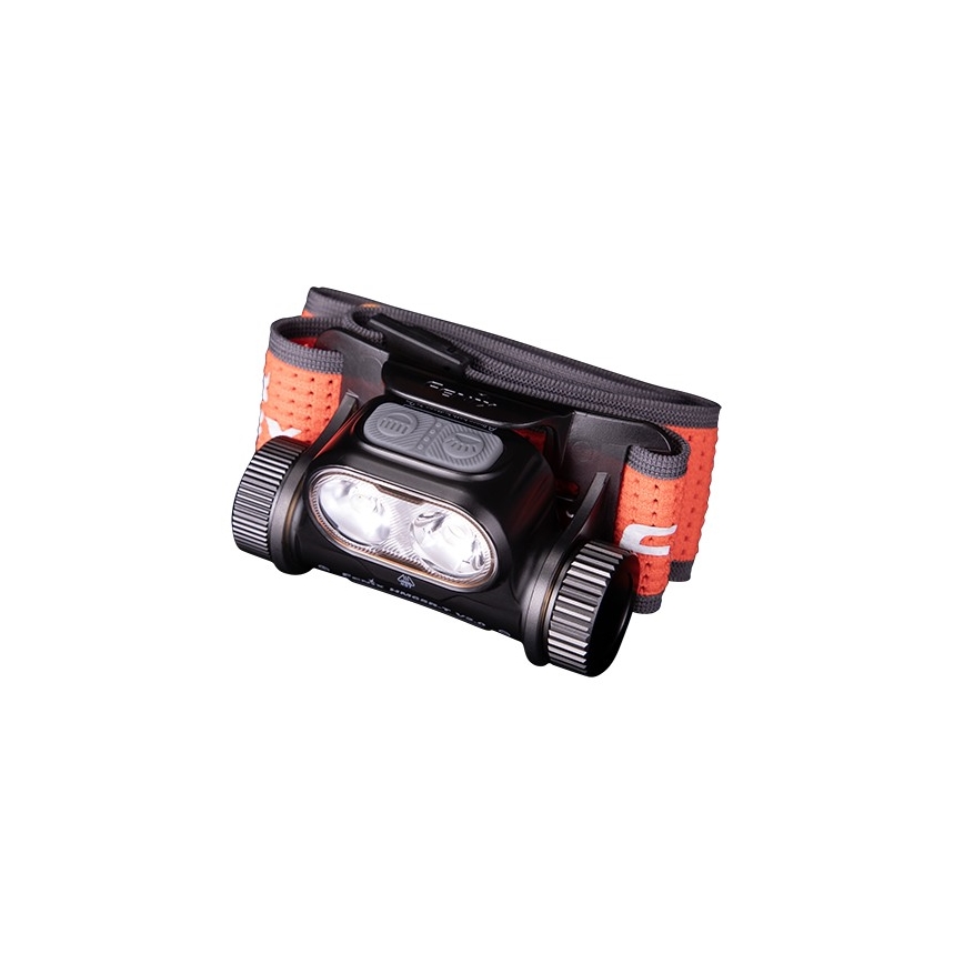 Fenix HM65RTV20BLC- LED Stmievateľná nabíjacia čelovka LED/USB/2xCR123A IP68 3400 mAh čierna/oranžová