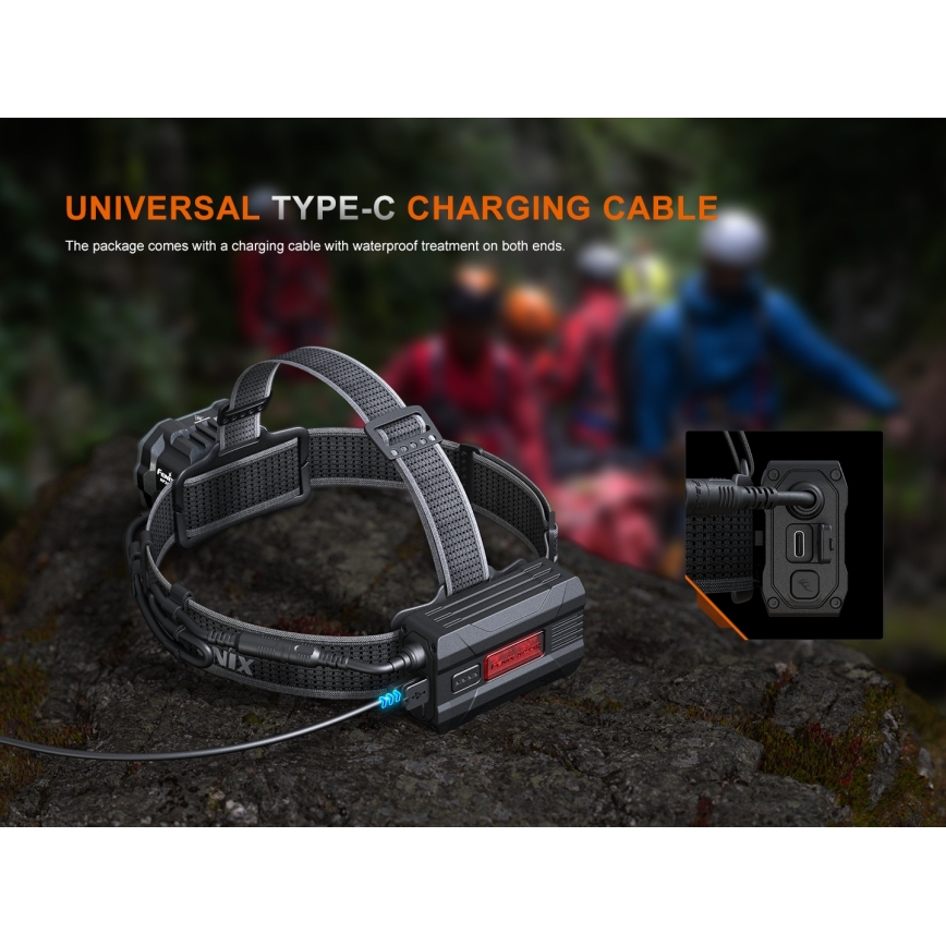 Fenix HP35R - stmievateľná dobíjateľná čelovka LED/USB 5000 mAh IP66 4000 lm 500 h čierna