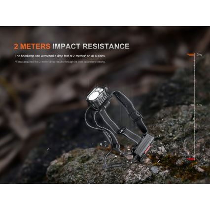 Fenix HP35R - stmievateľná dobíjateľná čelovka LED/USB 5000 mAh IP66 4000 lm 500 h čierna